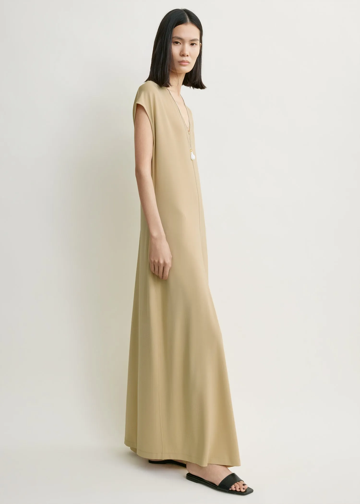 V-neck jersey dress chai sold by Toteme product image thumbnail 2