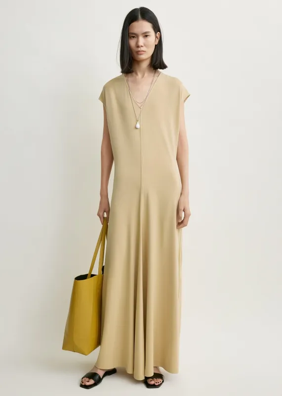 V-neck jersey dress chai made by Toteme