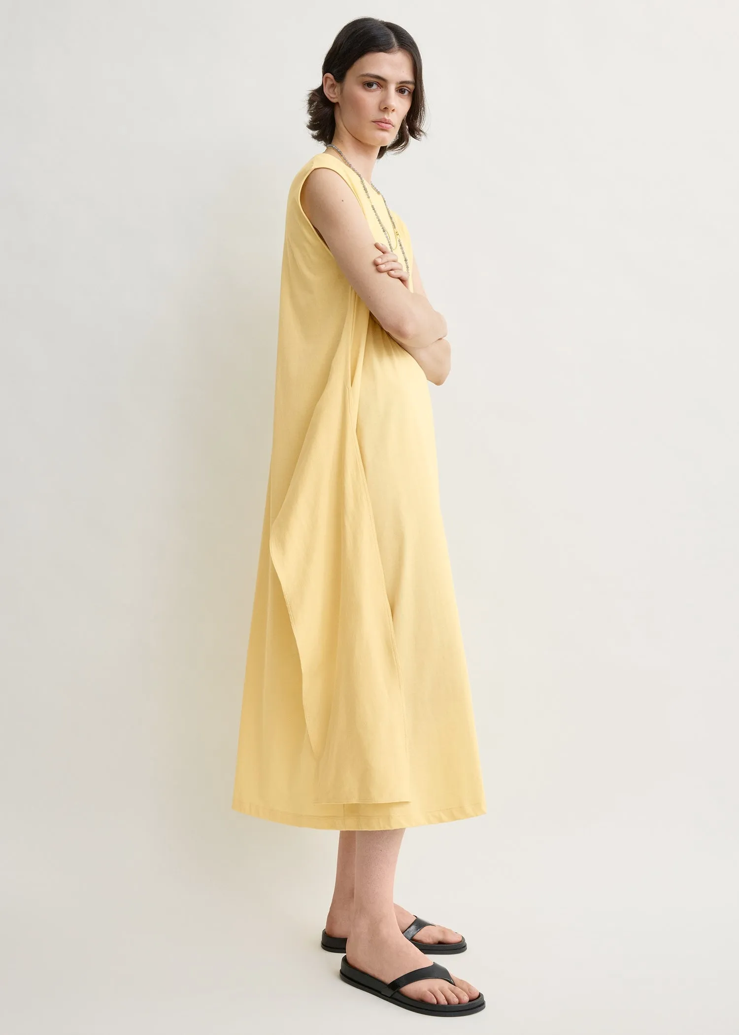 Tie-waist jersey dress buttercup sold by Toteme product image thumbnail 5