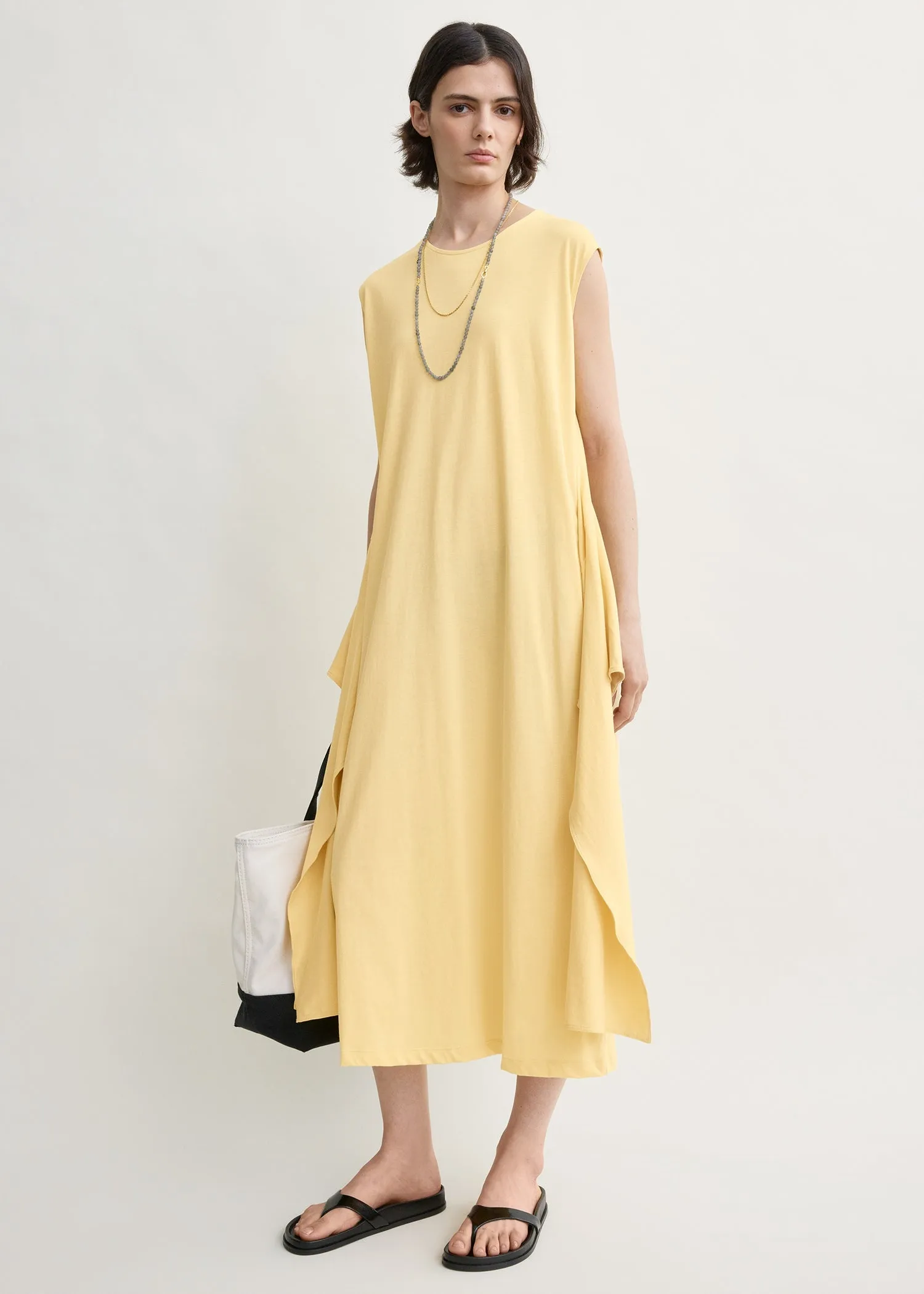 Tie-waist jersey dress buttercup sold by Toteme product image thumbnail 2