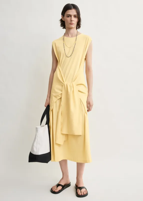 Tie-waist jersey dress buttercup made by Toteme