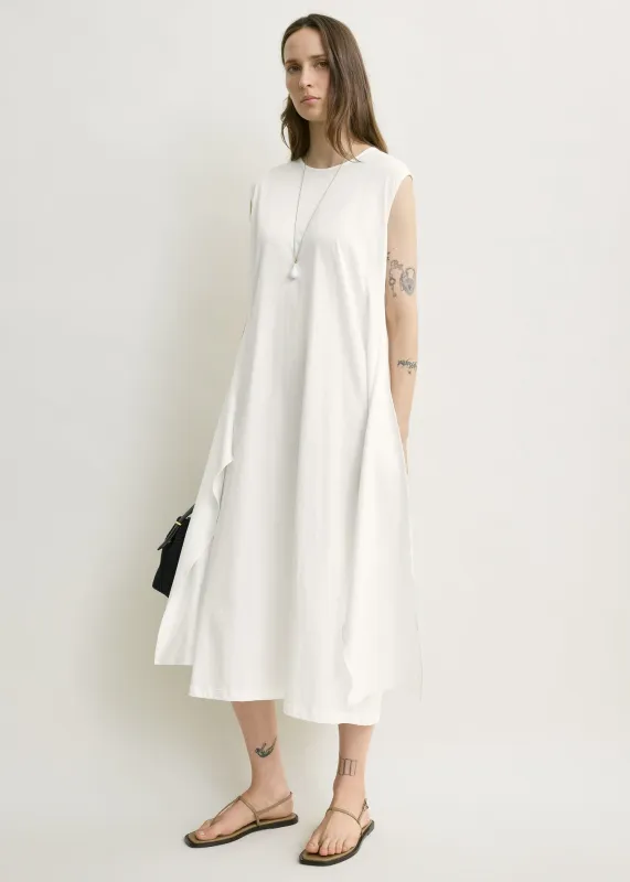 Tie-waist jersey dress off-white made by Toteme