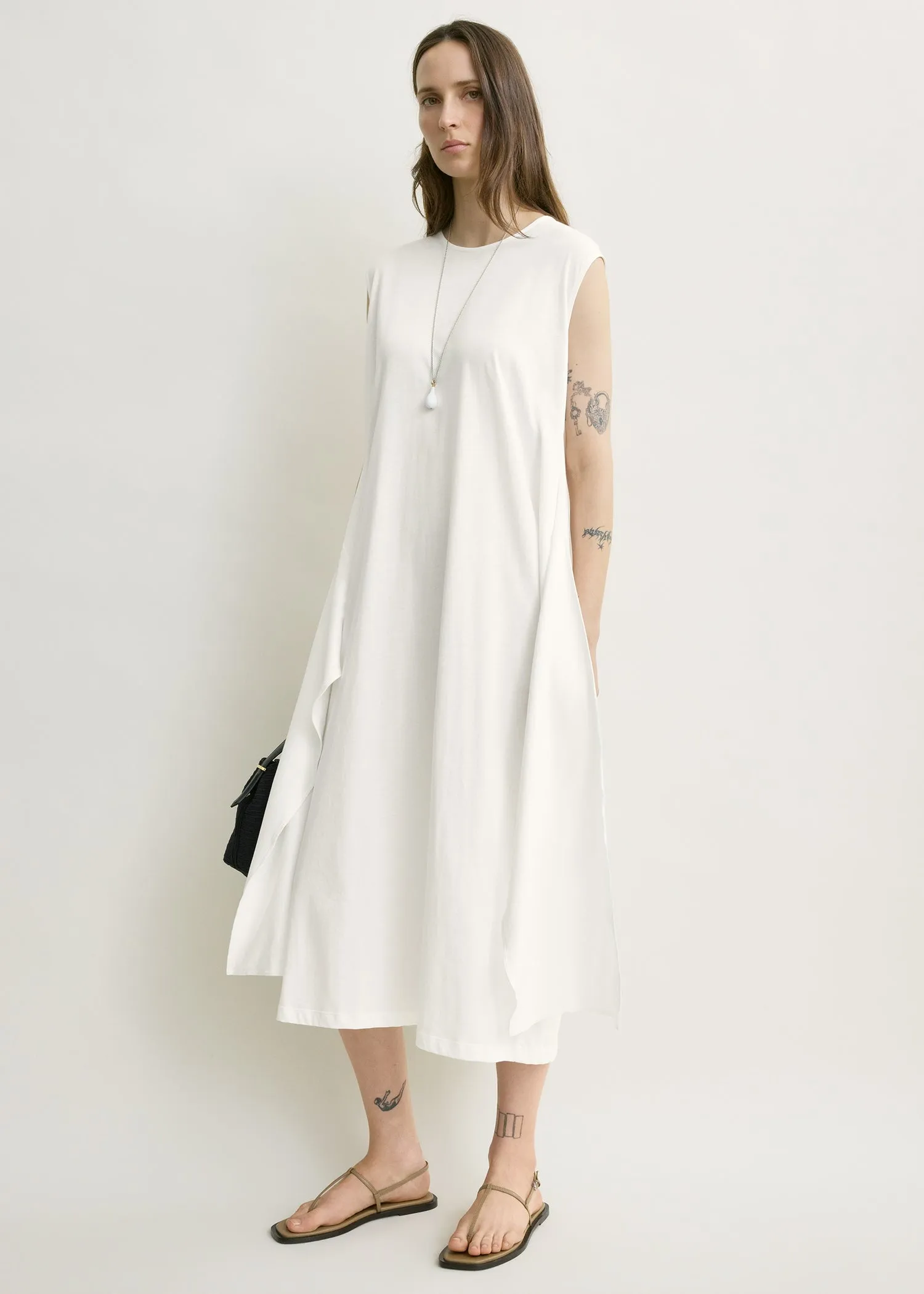 Tie-waist jersey dress off-white sold by Toteme