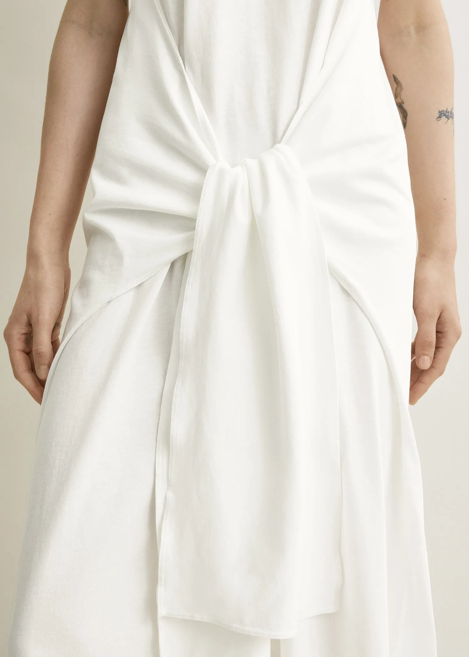 Tie-waist jersey dress off-white sold by Toteme product image thumbnail 5