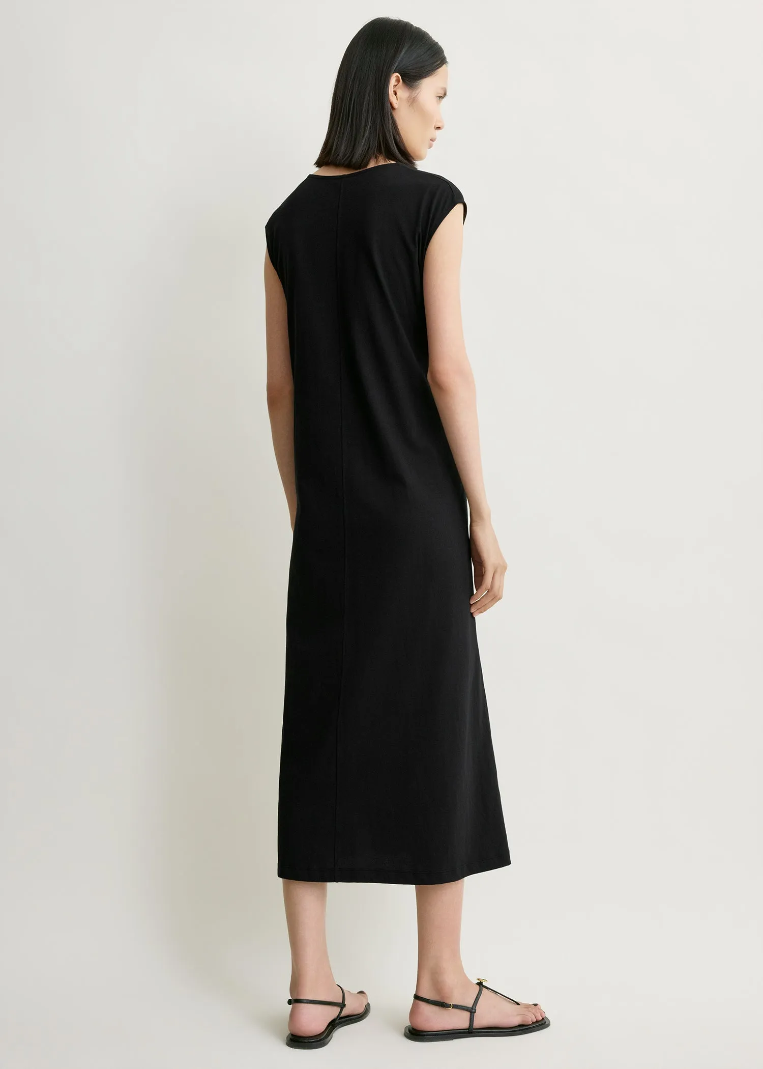Tie-waist jersey dress black sold by Toteme product image thumbnail 3