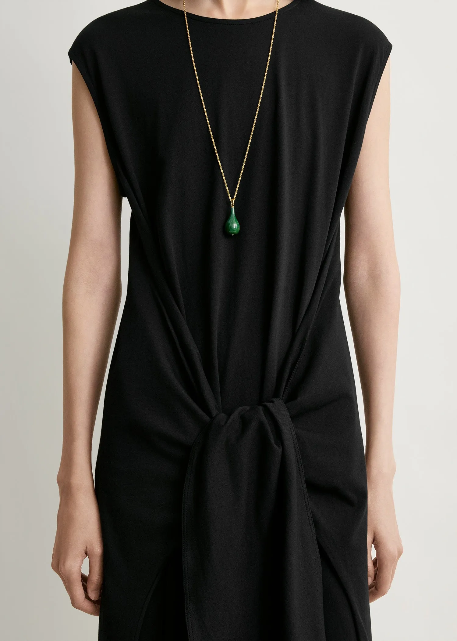 Tie-waist jersey dress black sold by Toteme product image thumbnail 4