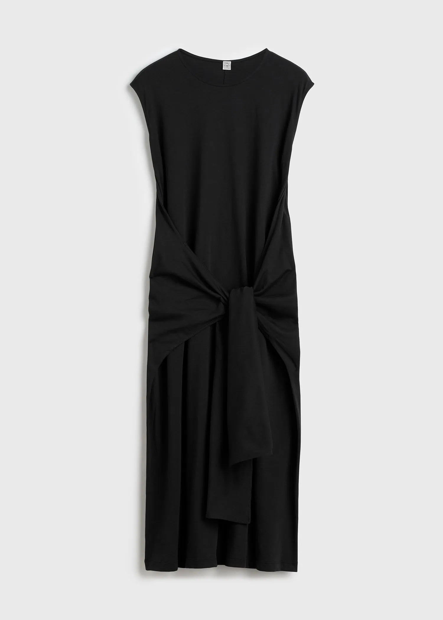 Tie-waist jersey dress black sold by Toteme product image thumbnail 5