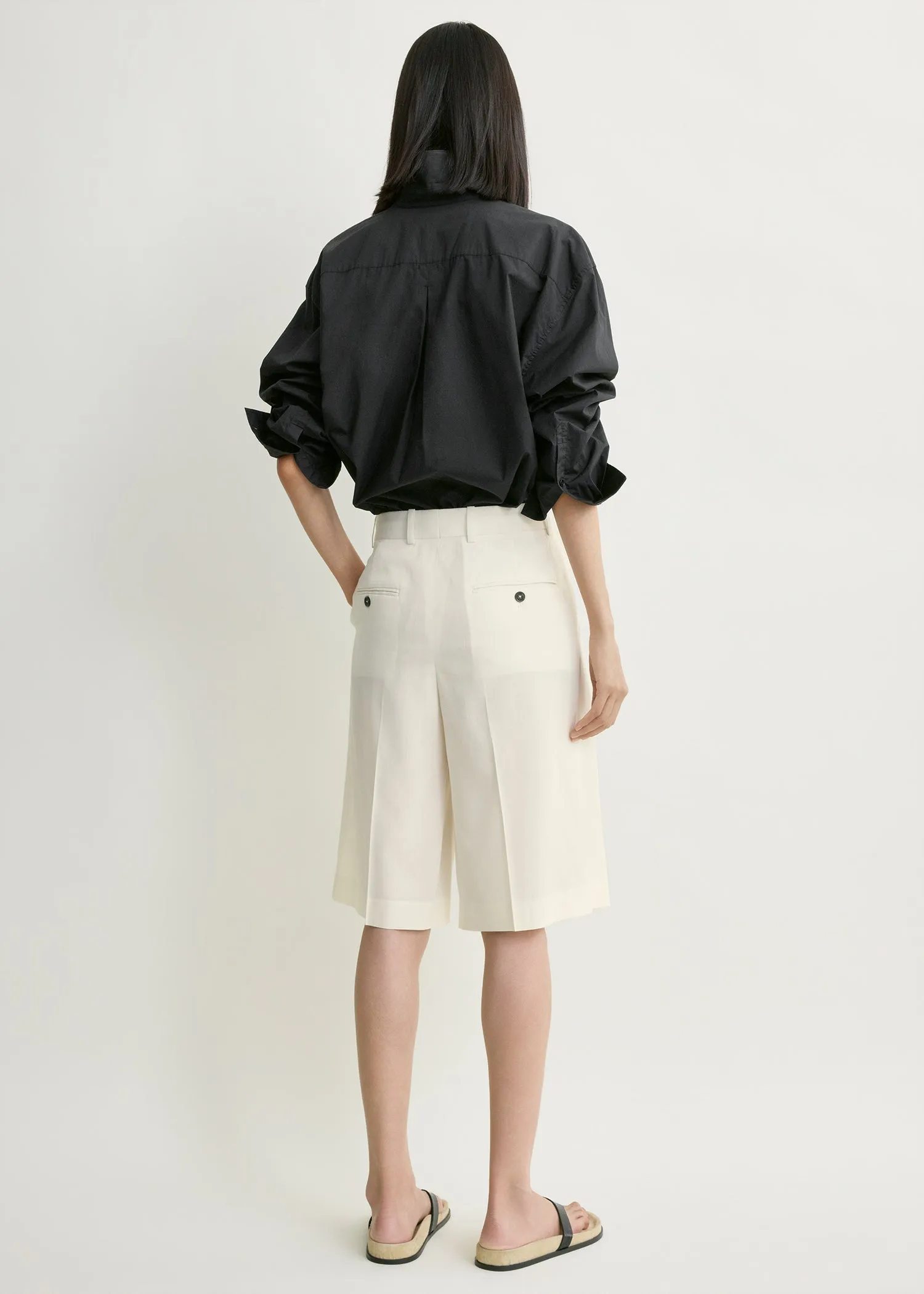 Wide tailored shorts ecru sold by Toteme product image thumbnail 3