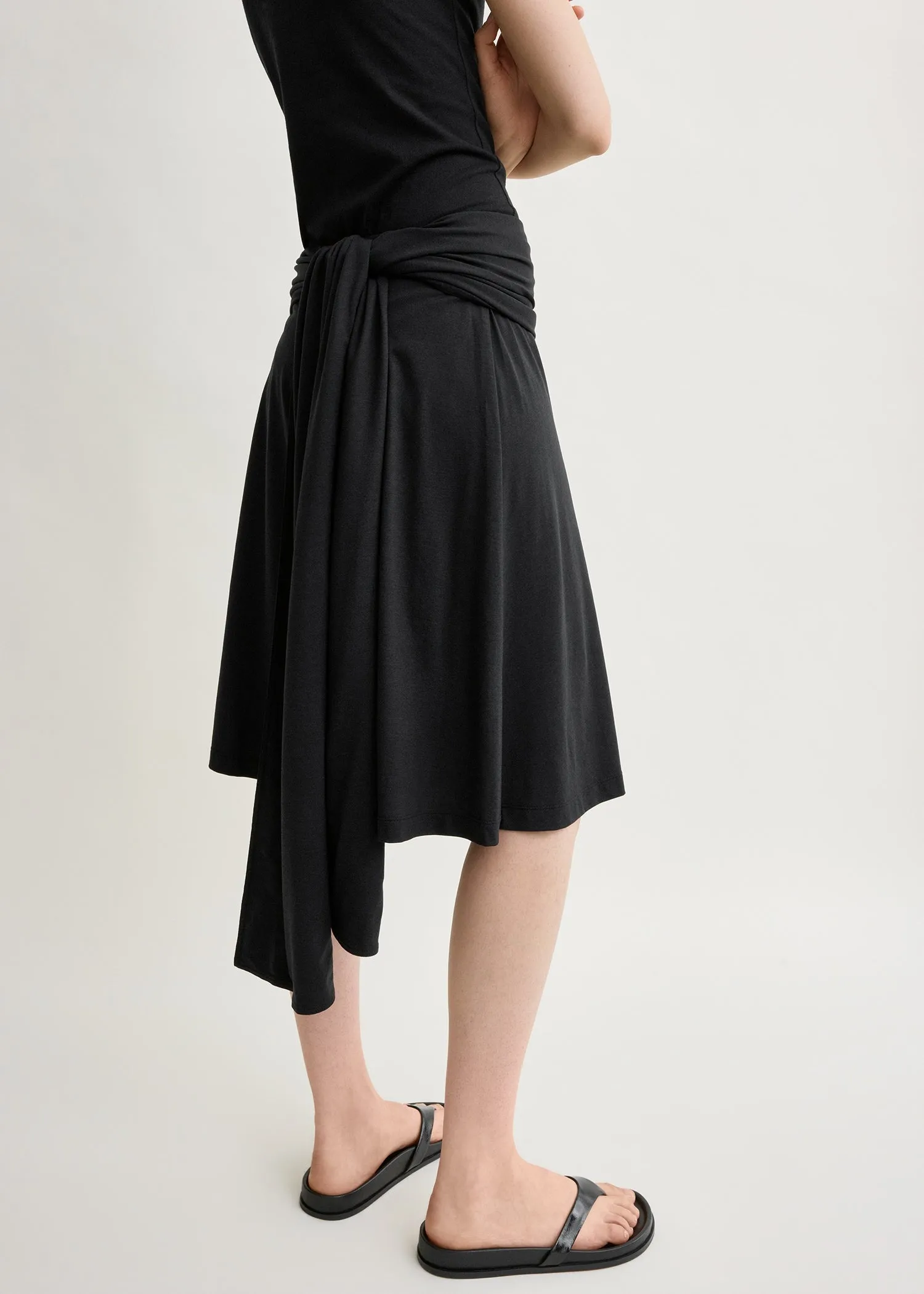 Tie-waist jersey shorts black sold by Toteme product image thumbnail 4
