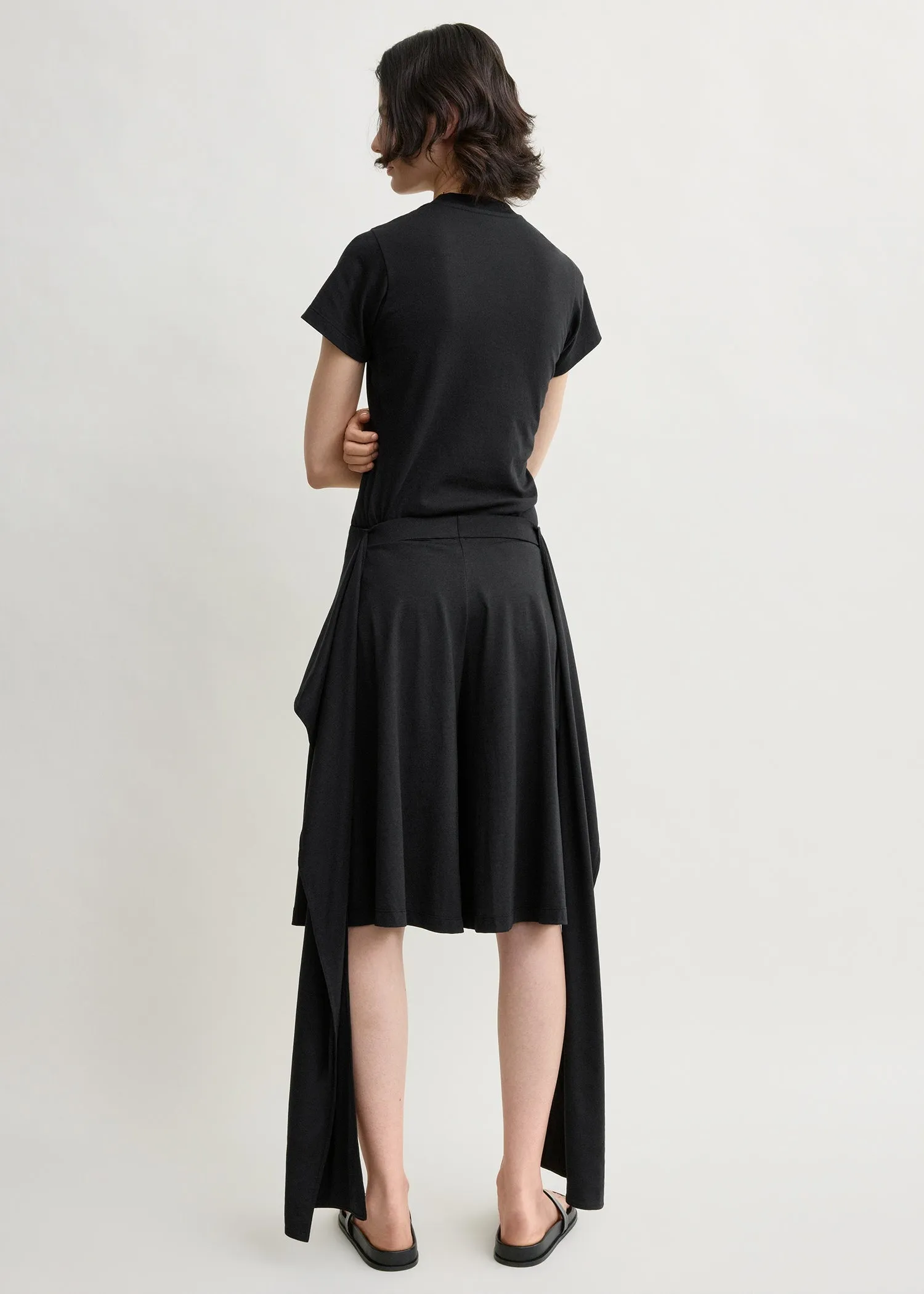 Tie-waist jersey shorts black sold by Toteme product image thumbnail 3