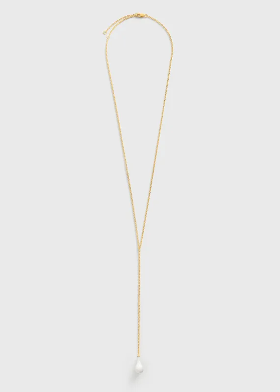Crystal drop necklace white/gold made by Toteme