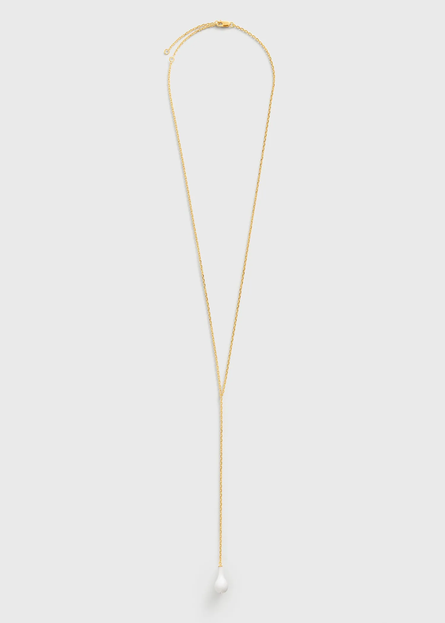 Crystal drop necklace white/gold sold by Toteme
