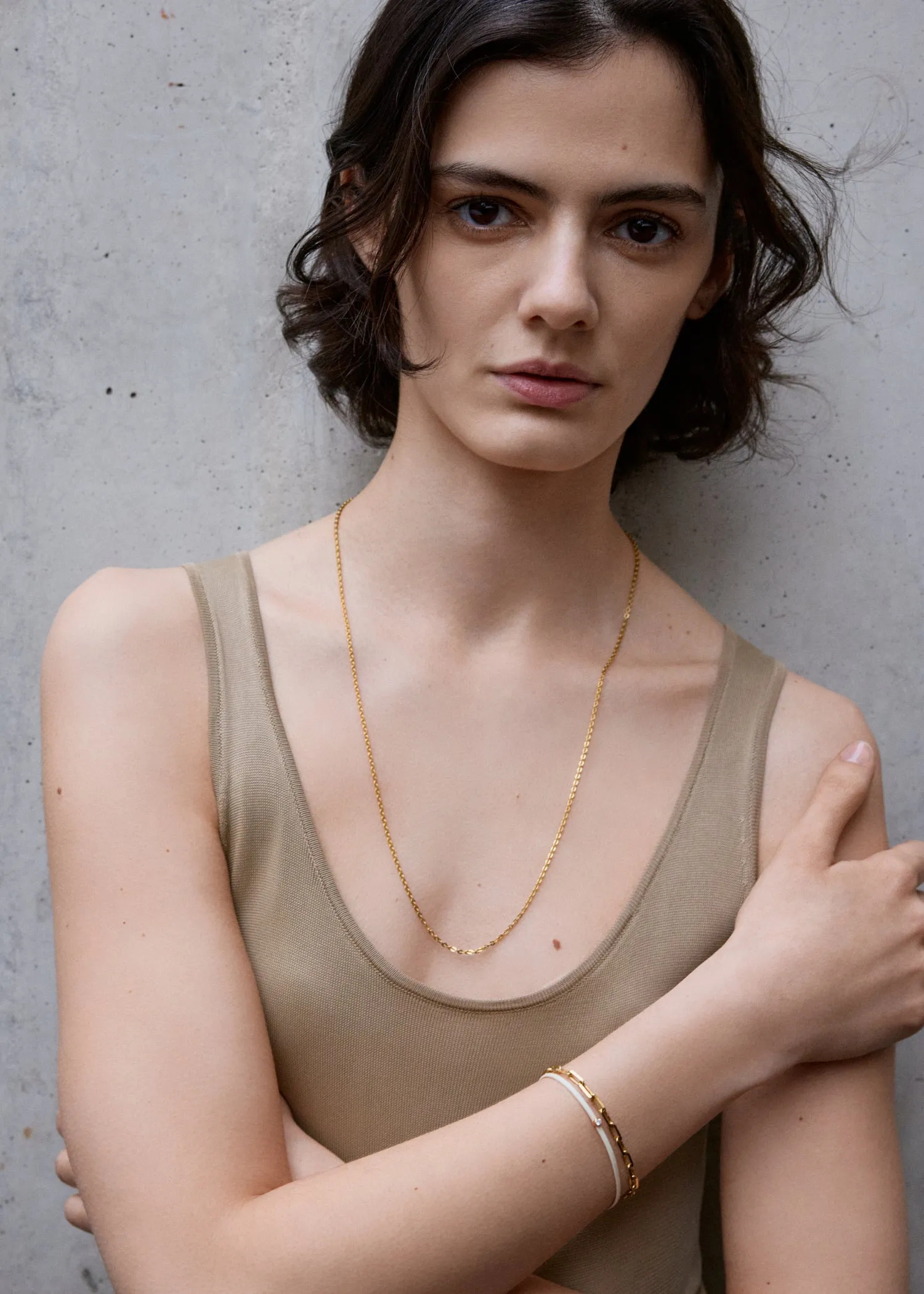 Mini diamond bracelet white/gold sold by Toteme product image thumbnail 2