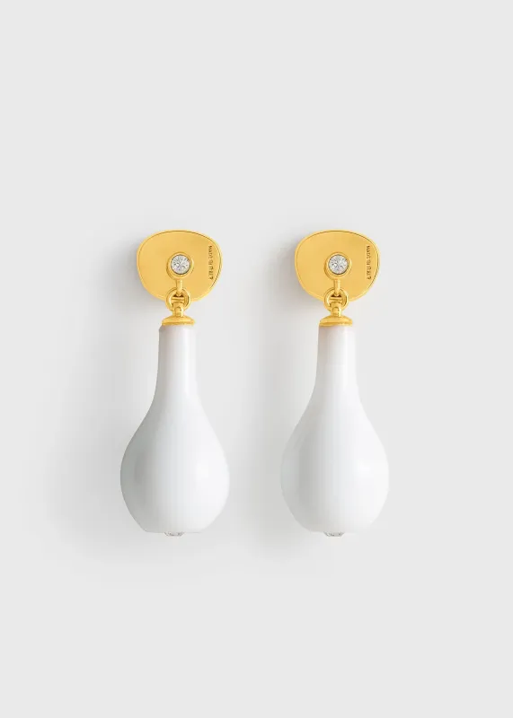 Crystal drops white/gold made by Toteme