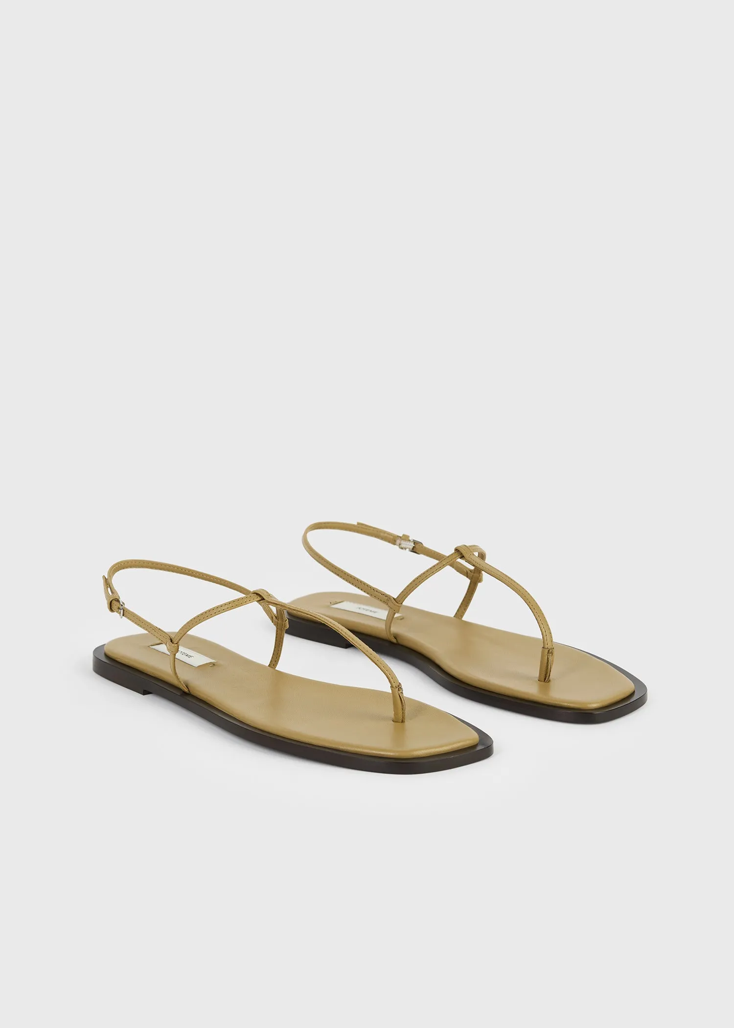 T-strap nappa sandals desert/dark brown sold by Toteme product image thumbnail 4