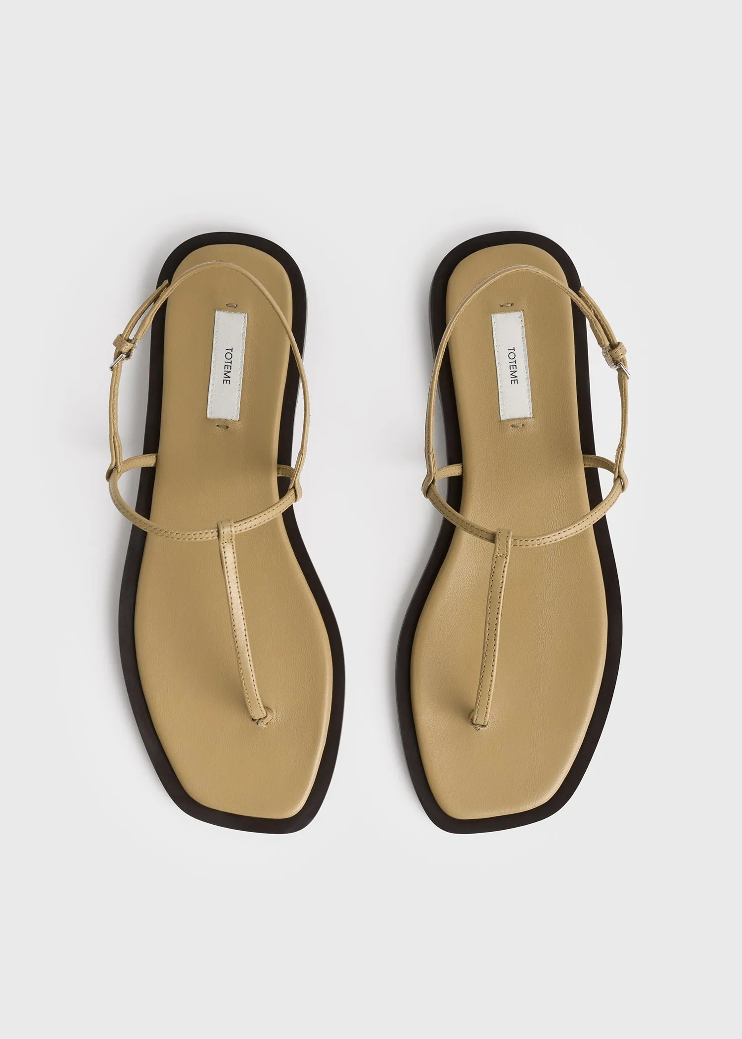 T-strap nappa sandals desert/dark brown sold by Toteme product image thumbnail 5