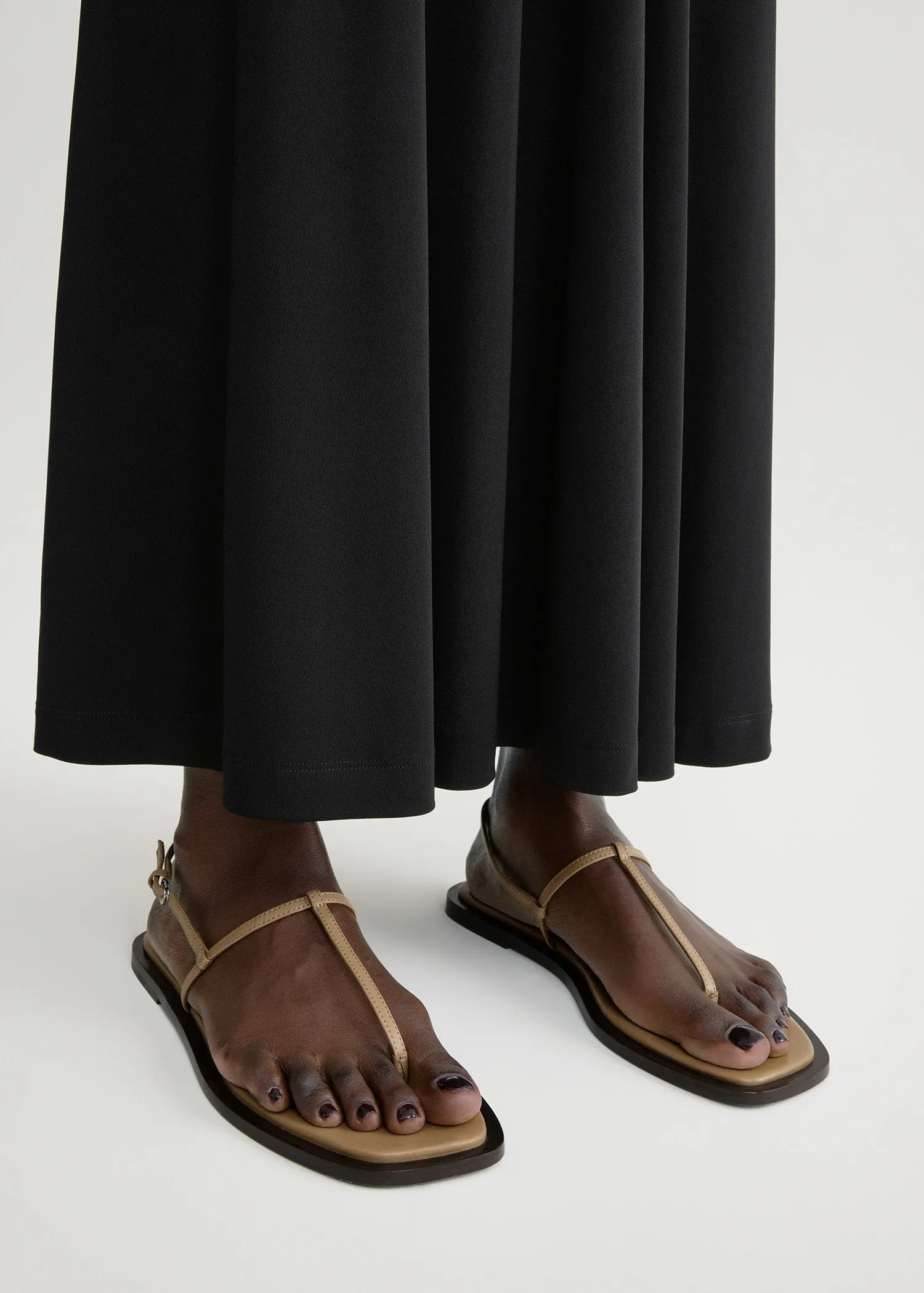 T-strap nappa sandals desert/dark brown sold by Toteme product image thumbnail 3