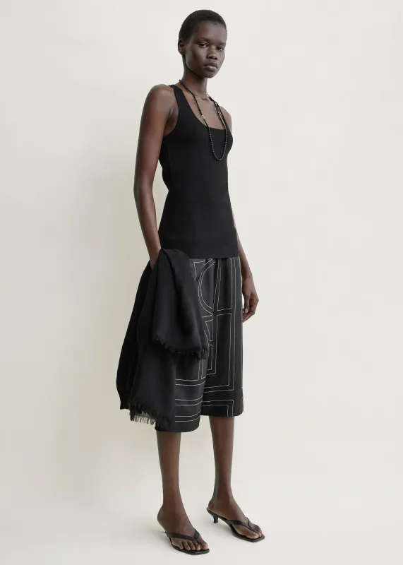 Monogram silk pj culottes black made by Toteme