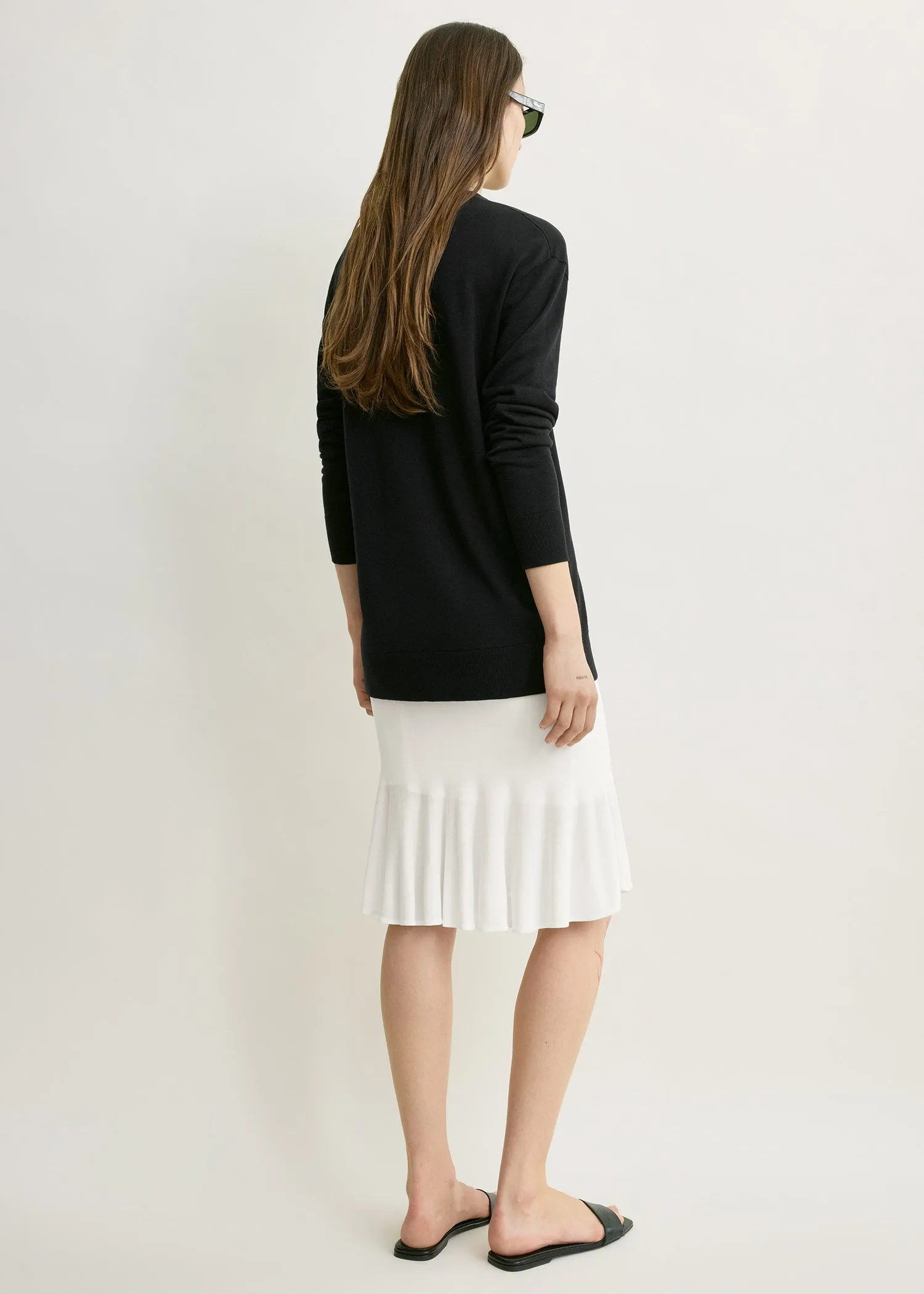Fluted knit skirt optic white sold by Toteme product image thumbnail 3