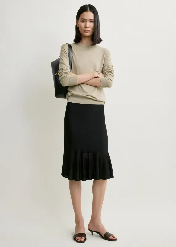 Fluted knit skirt black made by Toteme