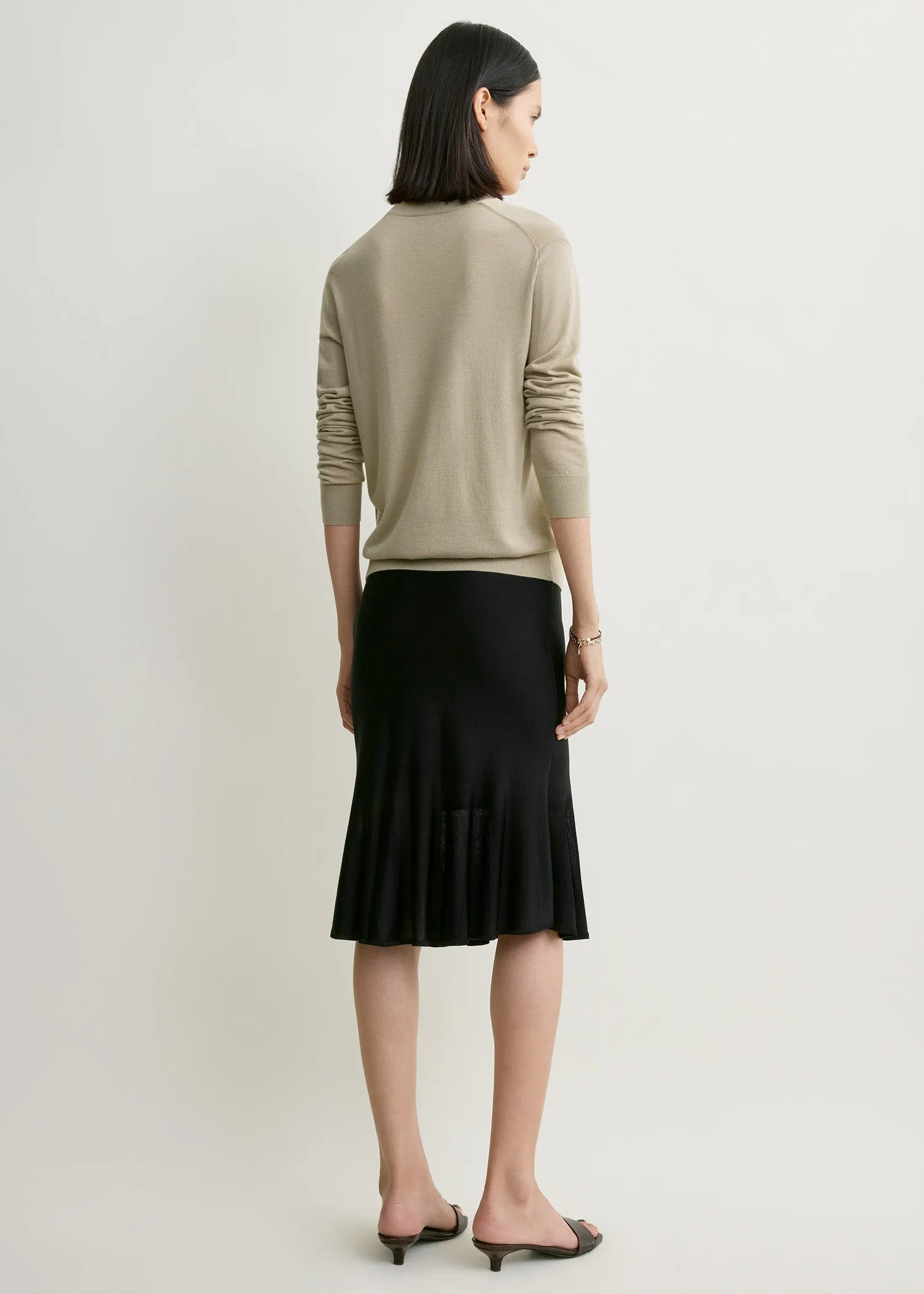 Fluted knit skirt black sold by Toteme product image thumbnail 3