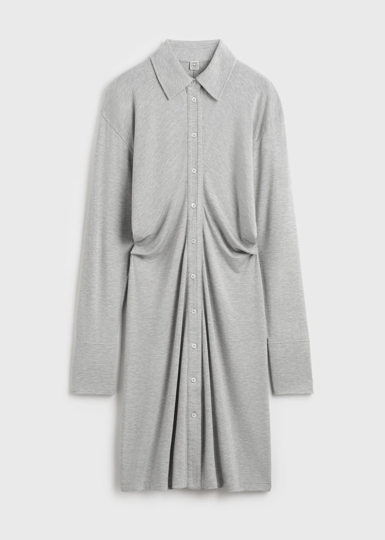 Slouch jersey shirtdress pale grey mélange sold by Toteme product image thumbnail 5