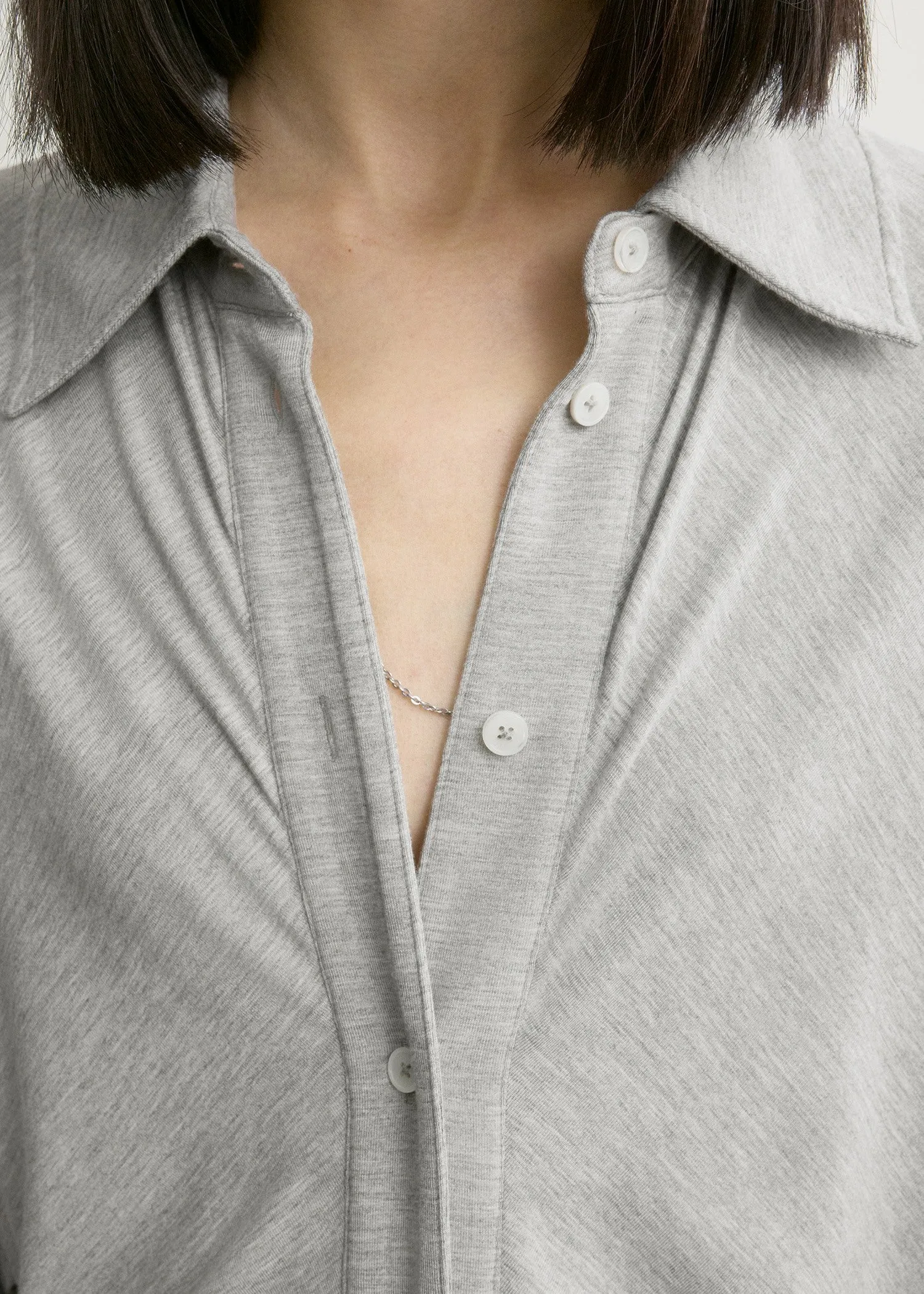 Slouch jersey shirtdress pale grey mélange sold by Toteme product image thumbnail 4