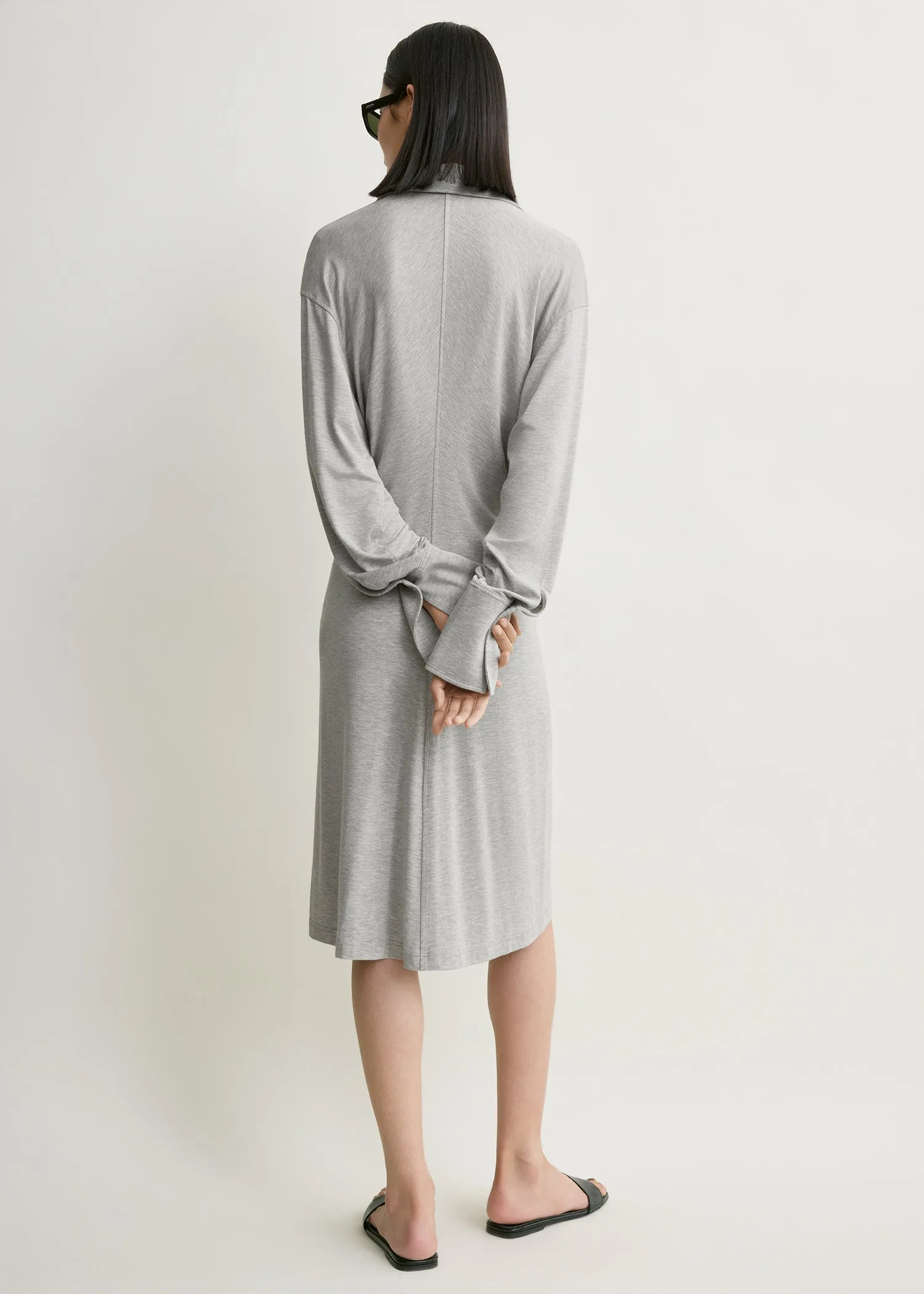 Slouch jersey shirtdress pale grey mélange sold by Toteme product image thumbnail 3
