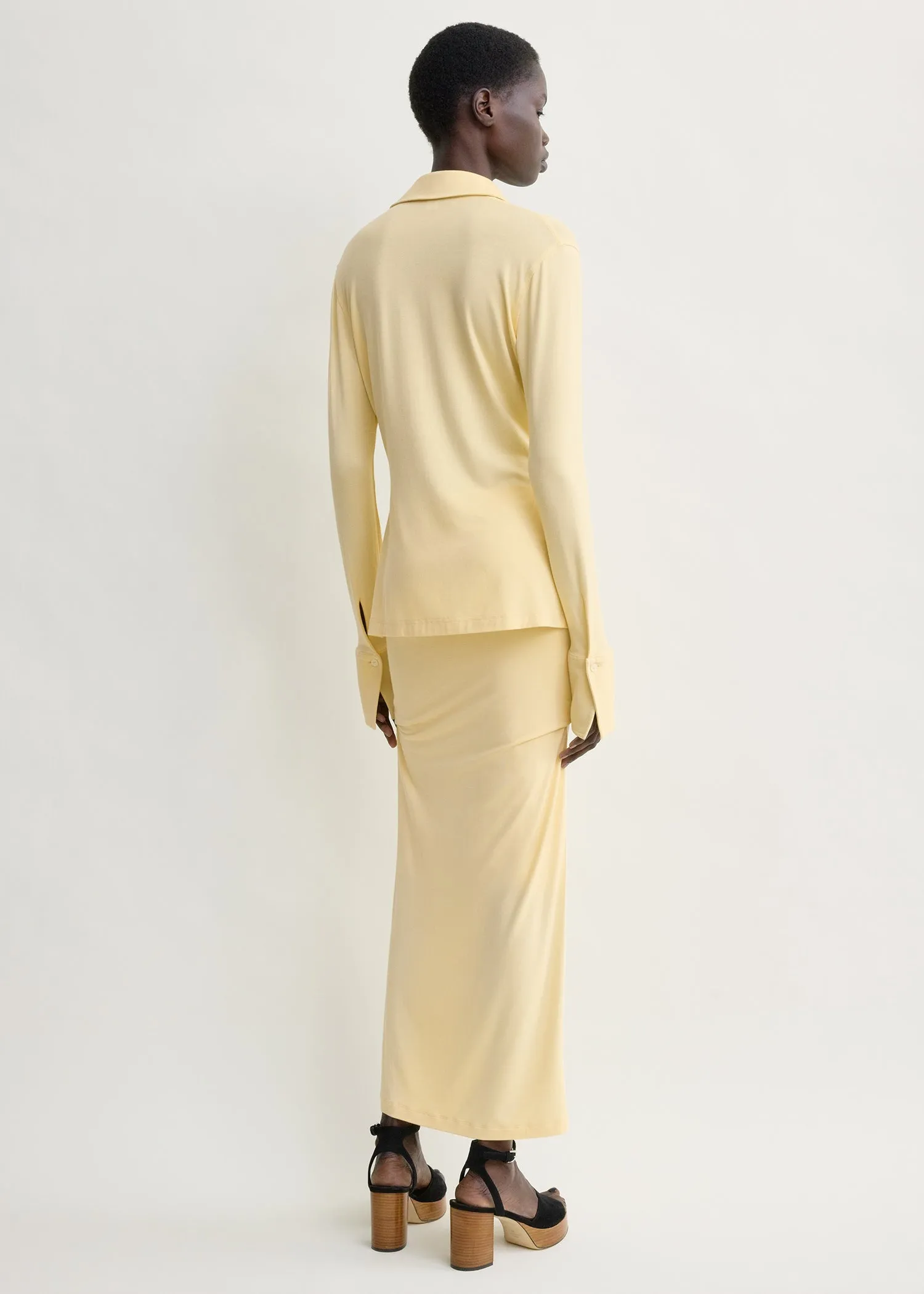 Fitted jersey shirt buttercup sold by Toteme product image thumbnail 3