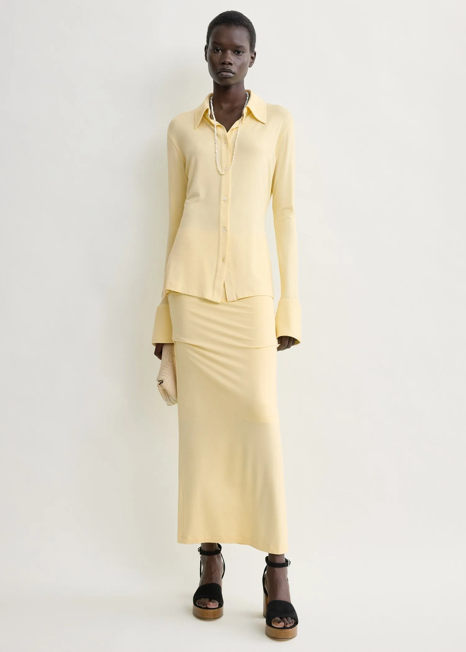 Fitted jersey shirt buttercup sold by Toteme