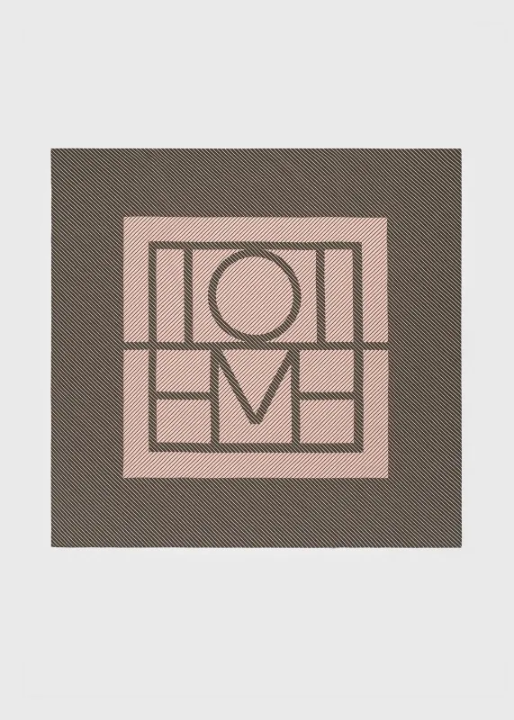 Centered monogram silk scarf walnut made by Toteme