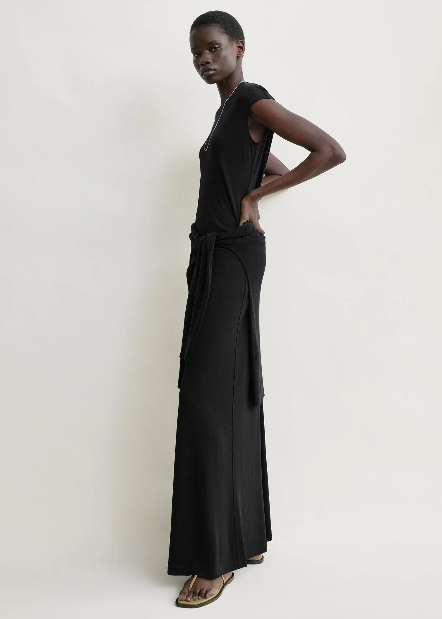 Flared jersey skirt black sold by Toteme product image thumbnail 2