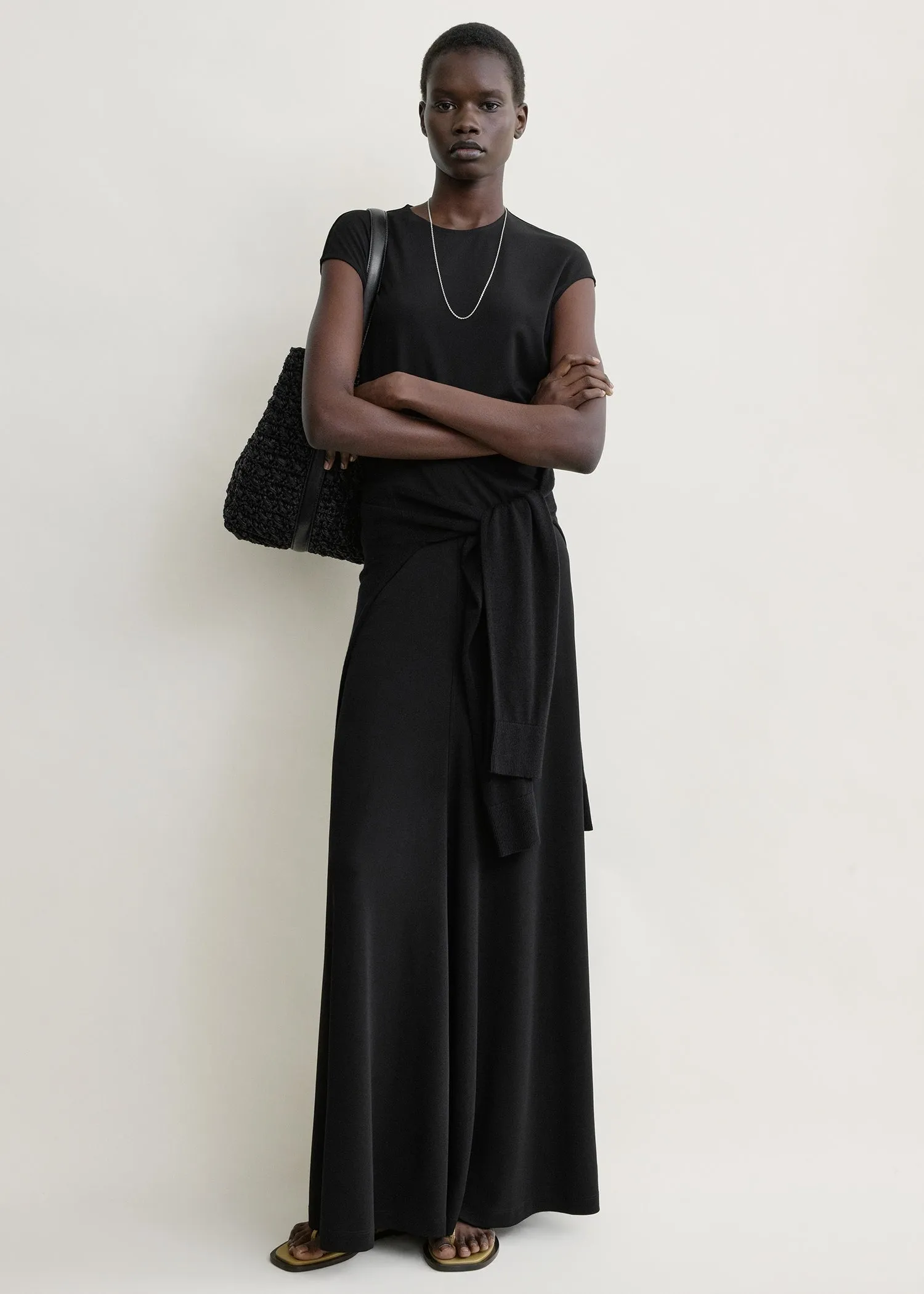 Flared jersey skirt black sold by Toteme