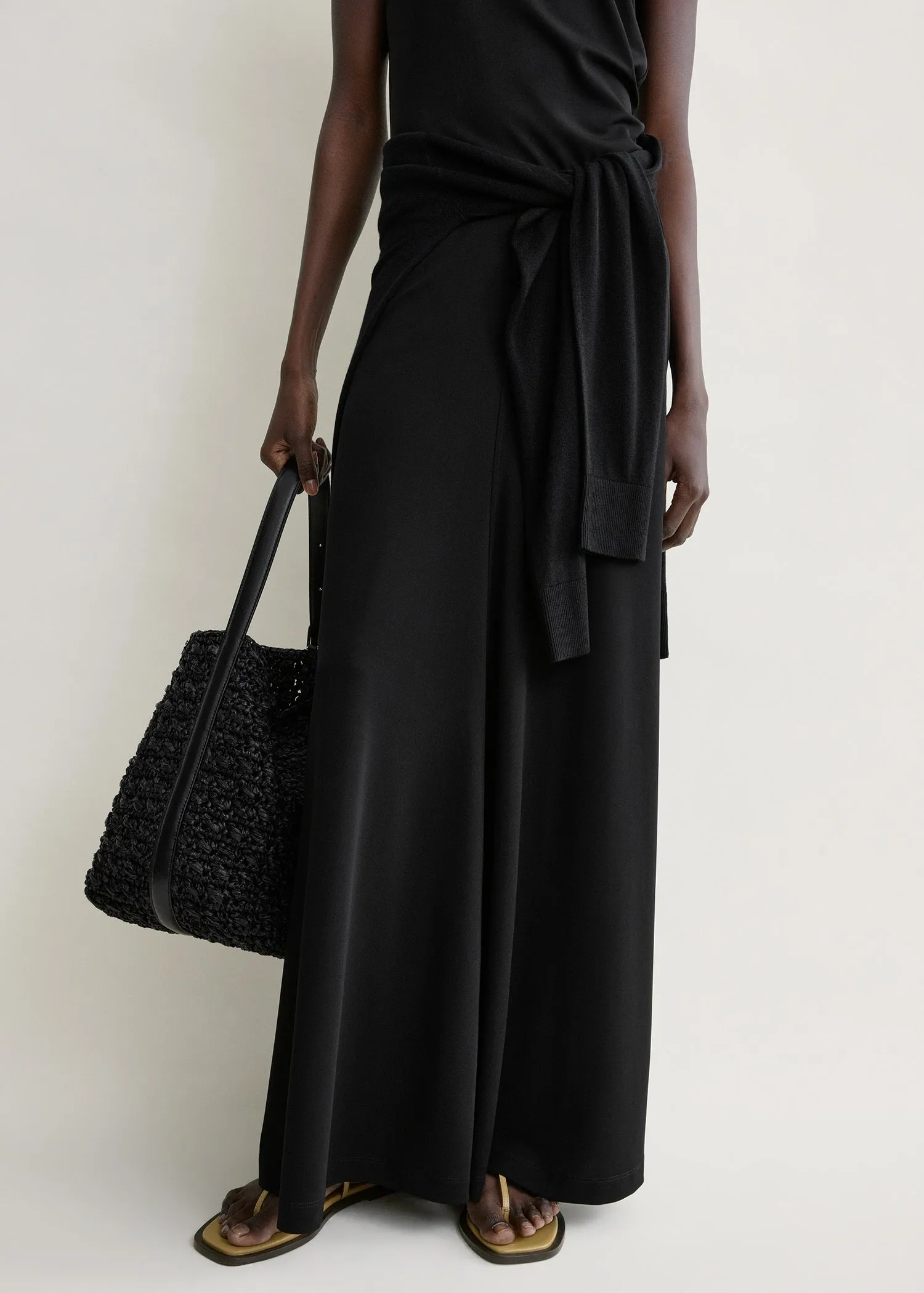Flared jersey skirt black sold by Toteme product image thumbnail 4