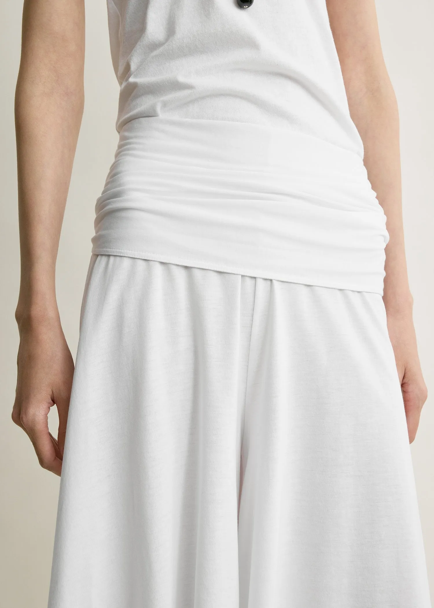 Tie-waist jersey shorts white sold by Toteme product image thumbnail 5