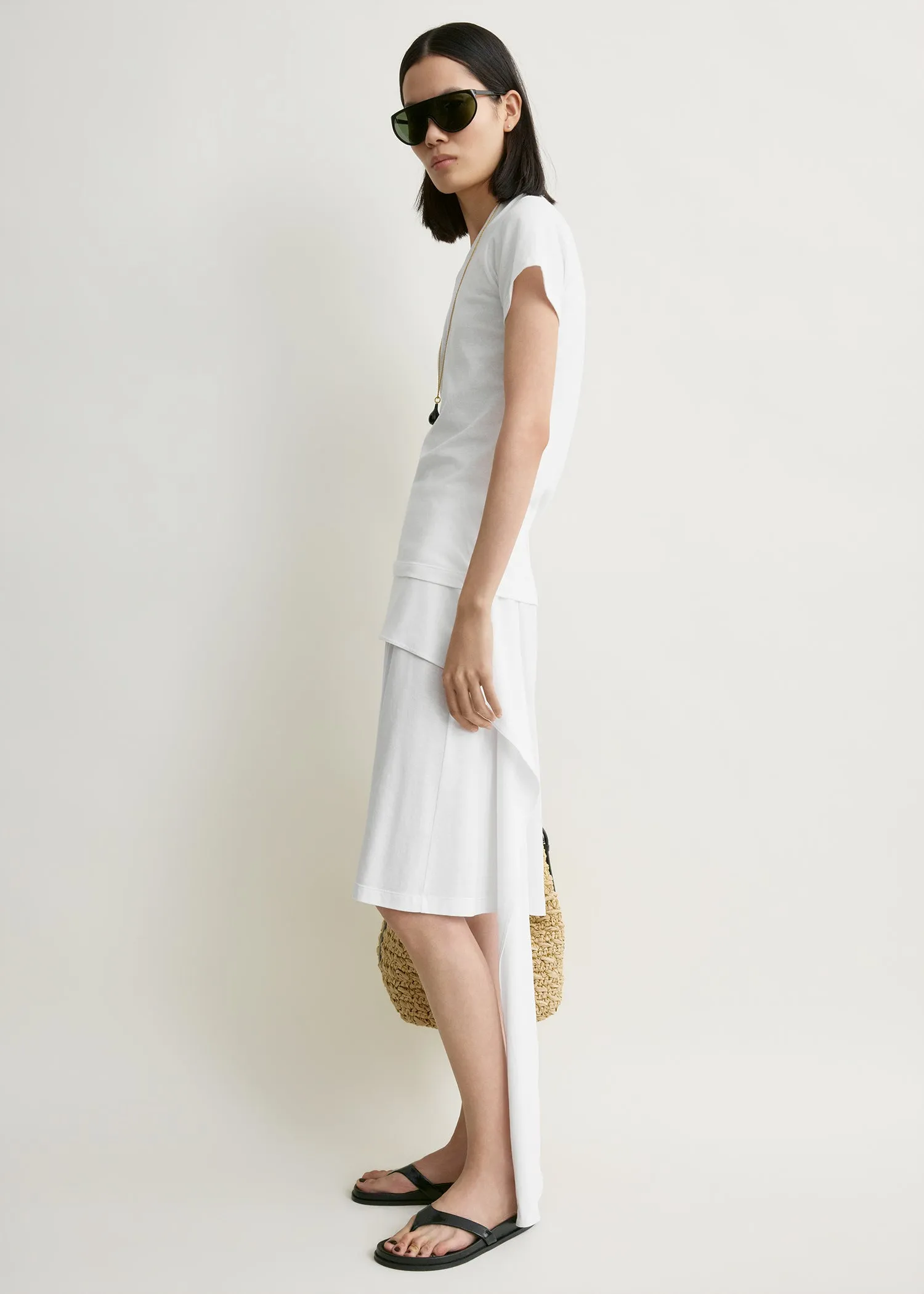Tie-waist jersey shorts white sold by Toteme product image thumbnail 2