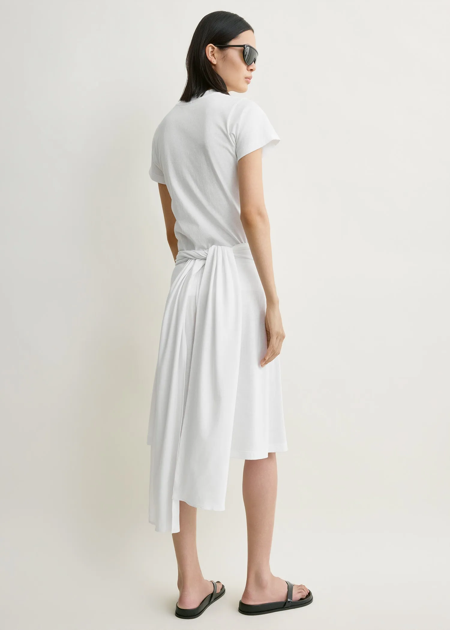 Tie-waist jersey shorts white sold by Toteme product image thumbnail 3