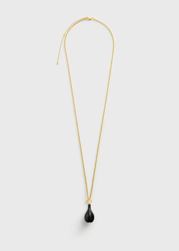 Medium onyx drop necklace black/gold made by Toteme