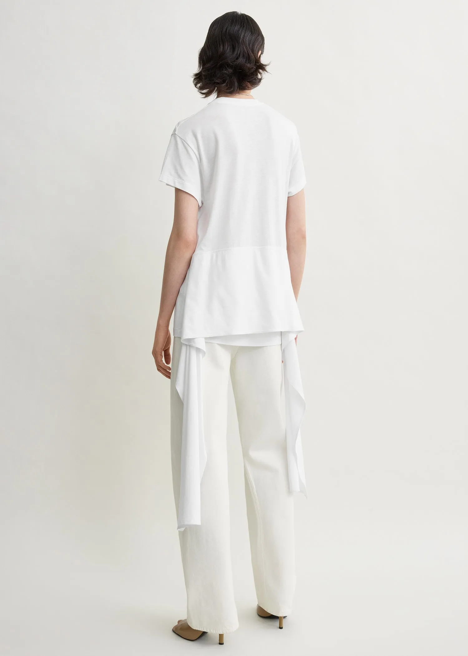 Tie-waist jersey top white sold by Toteme product image thumbnail 3