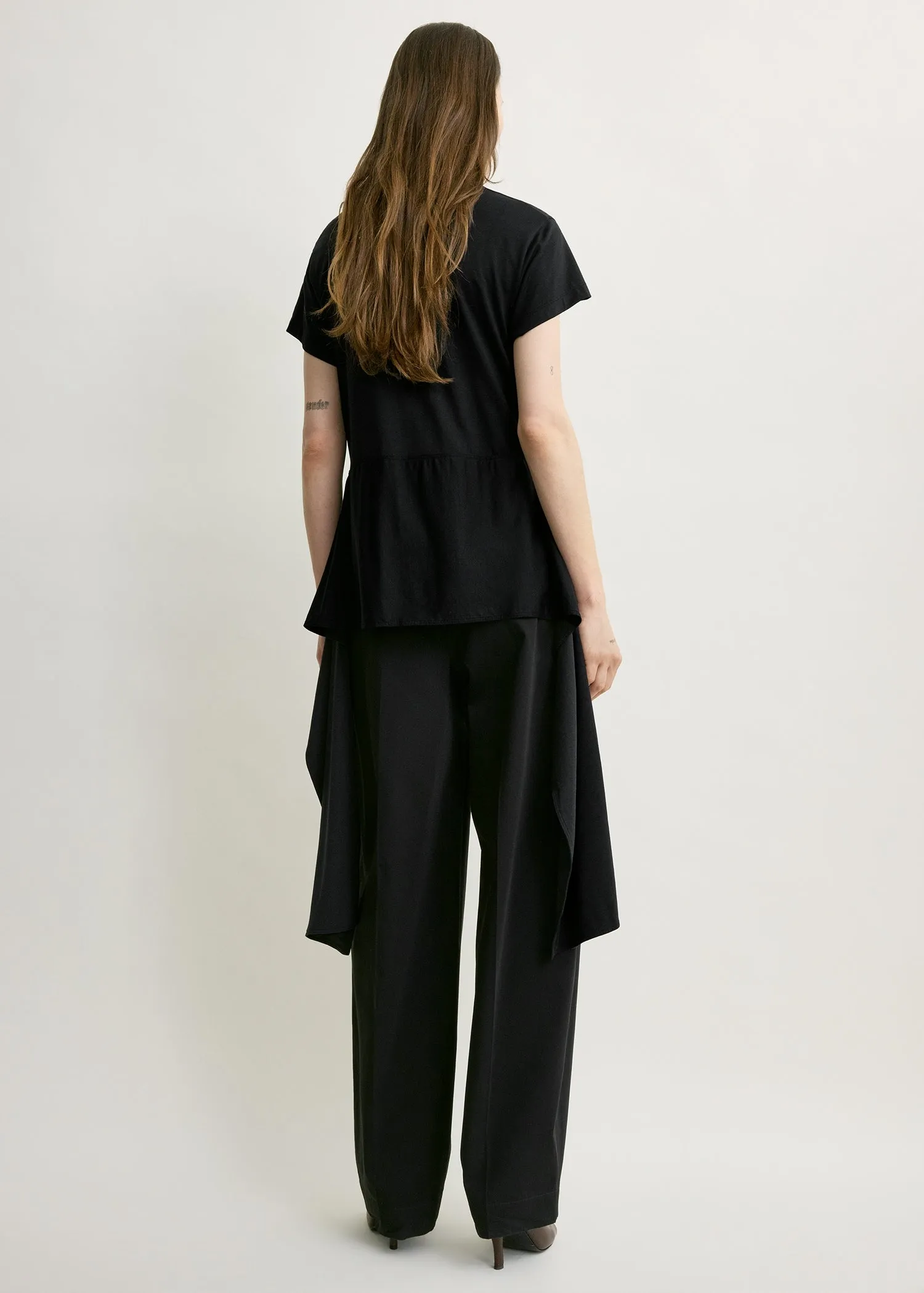 Tie-waist jersey top black sold by Toteme product image thumbnail 4