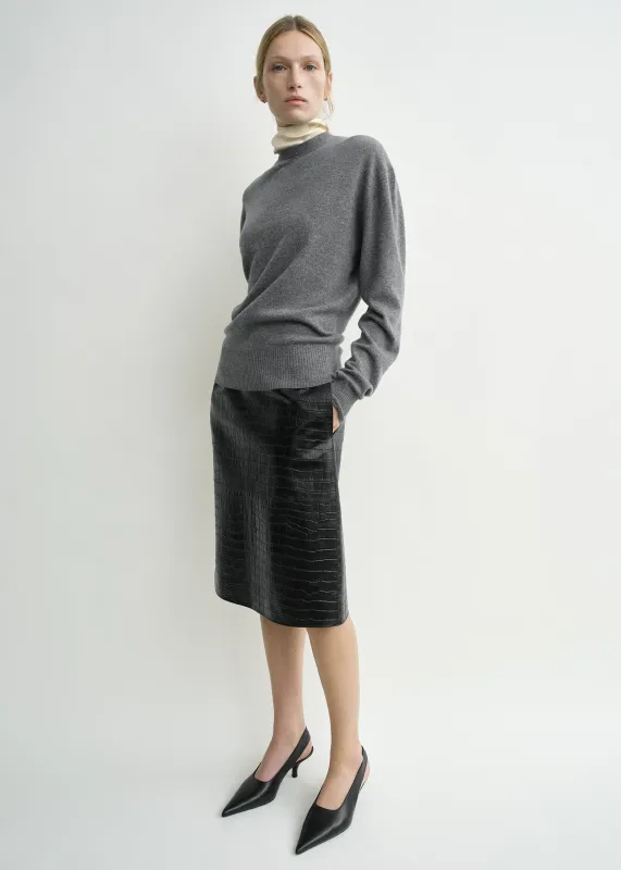 Classic cashmere crew knit mid grey made by Toteme