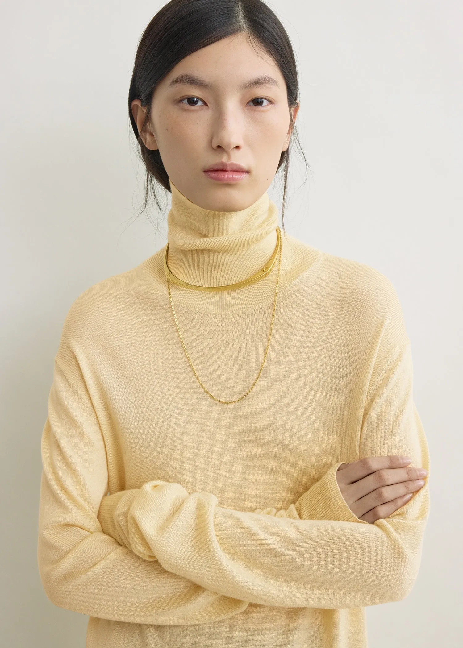 Turtleneck dress champagne petite sold by Toteme product image thumbnail 4