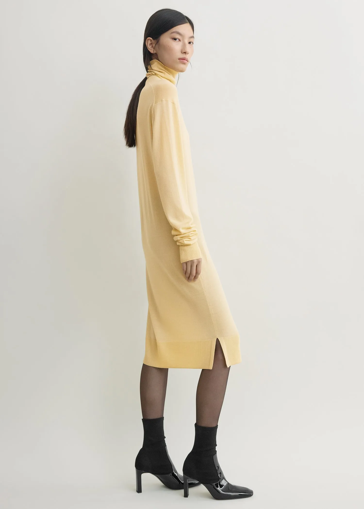 Turtleneck dress champagne petite sold by Toteme product image thumbnail 2