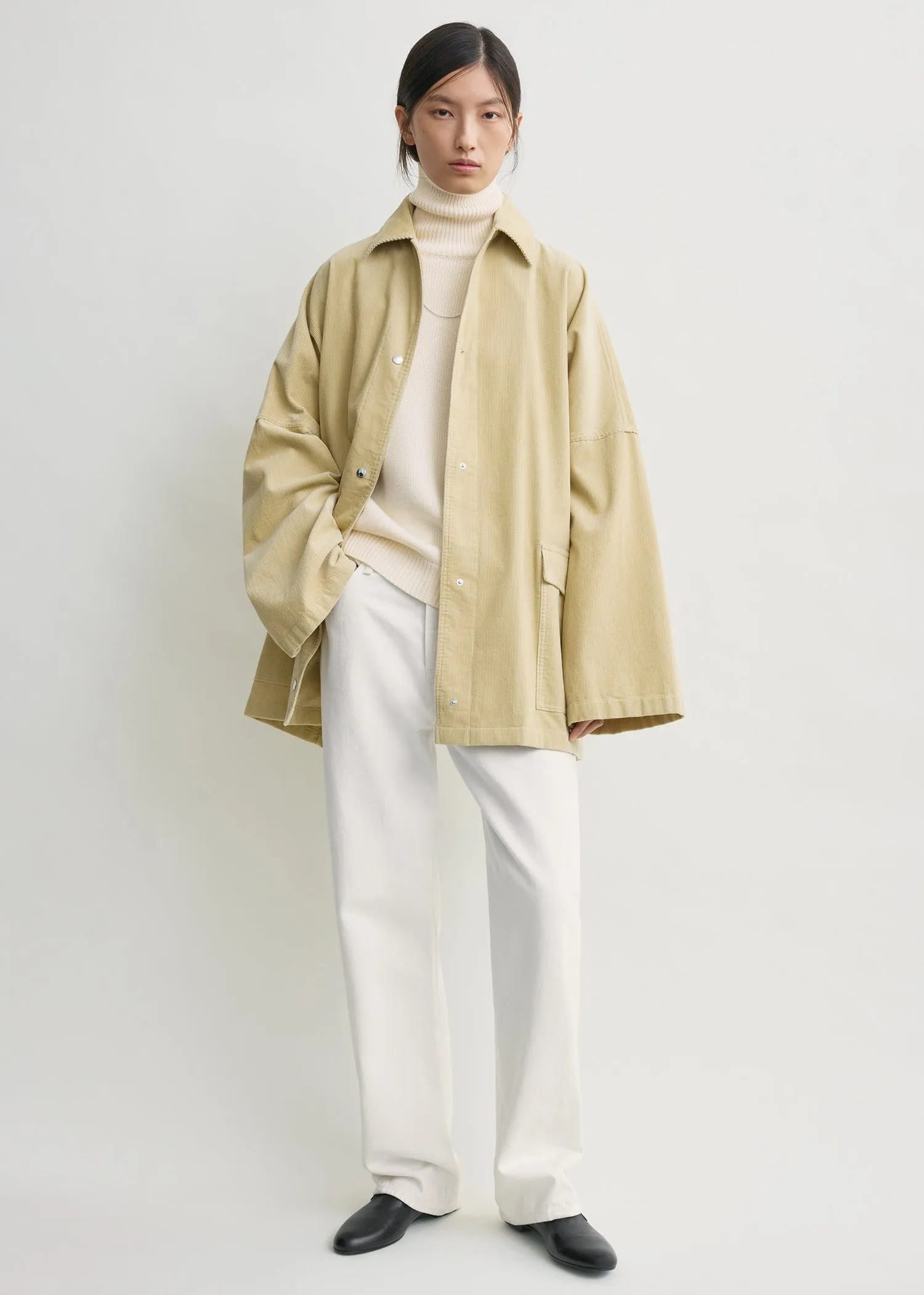 Cord overshirt jacket beige sold by Toteme