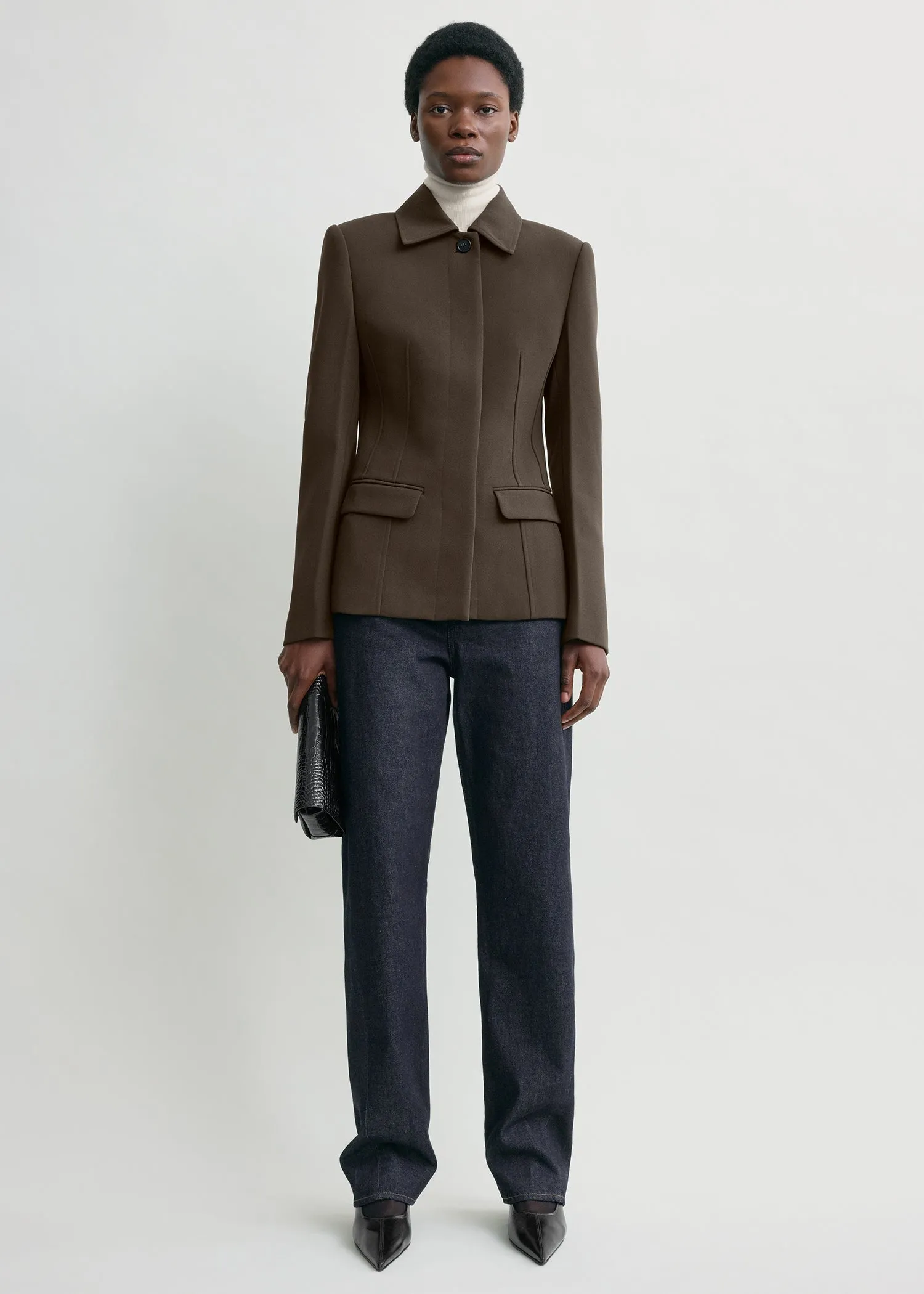 Cinched pocket jacket bark sold by Toteme