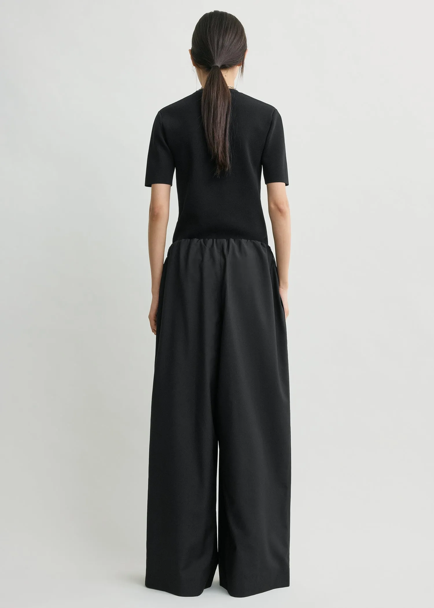 Drawstring dinner trousers black petite sold by Toteme product image thumbnail 3