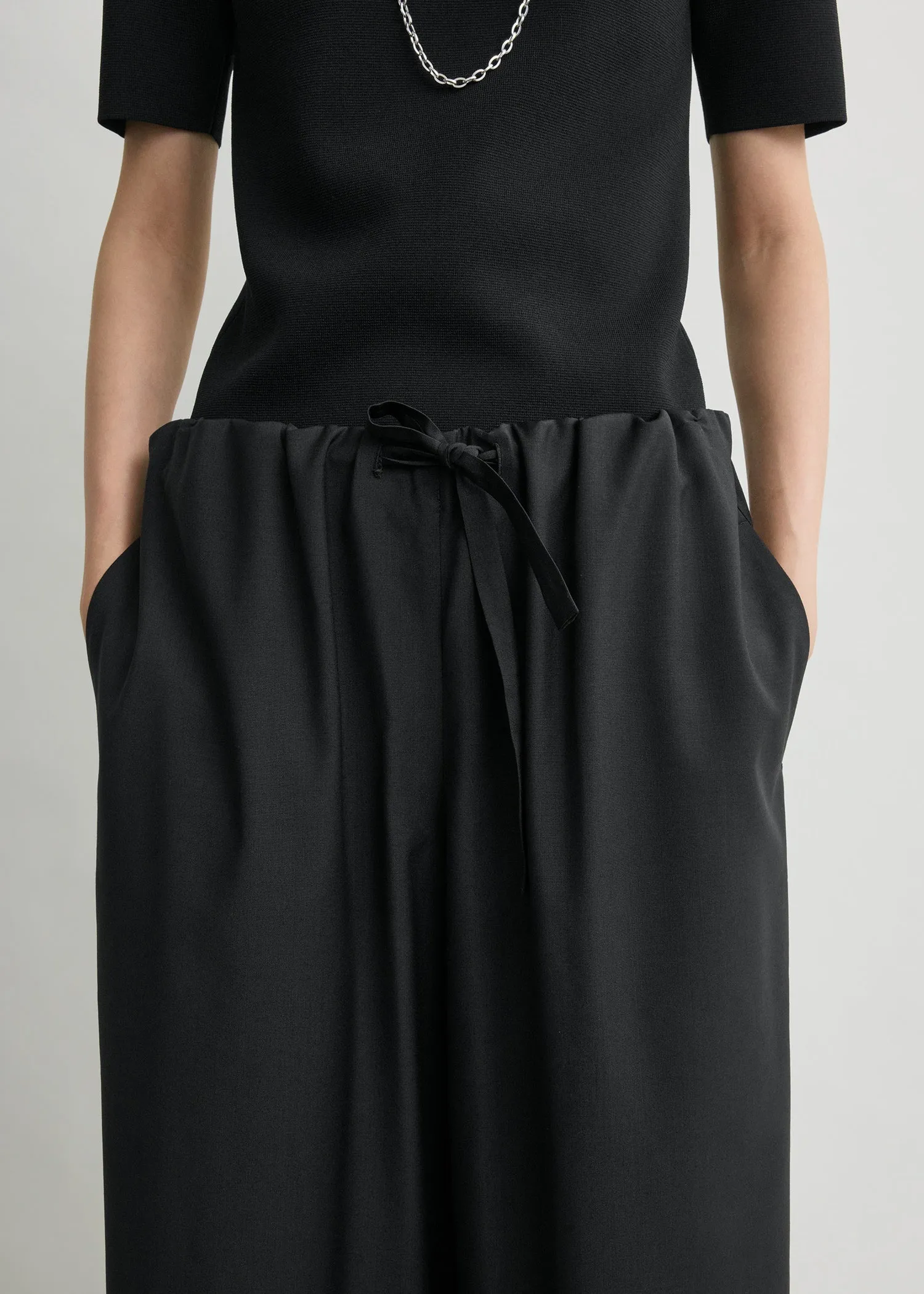 Drawstring dinner trousers black petite sold by Toteme product image thumbnail 4