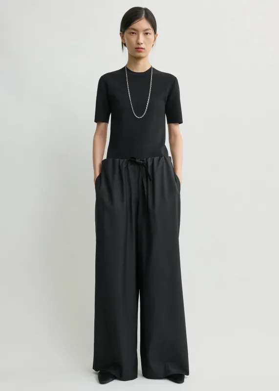 Drawstring dinner trousers black petite made by Toteme