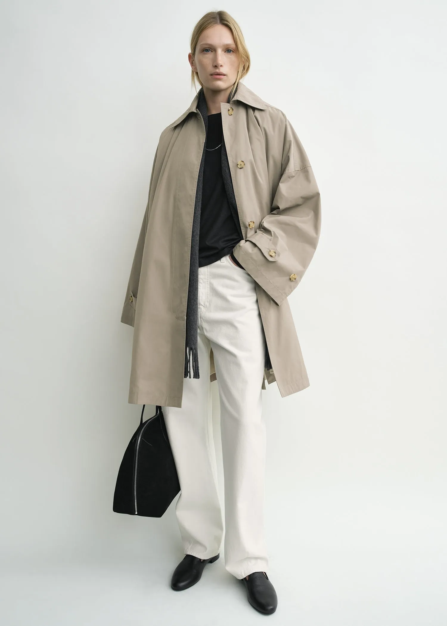 Car coat taupe sold by Toteme