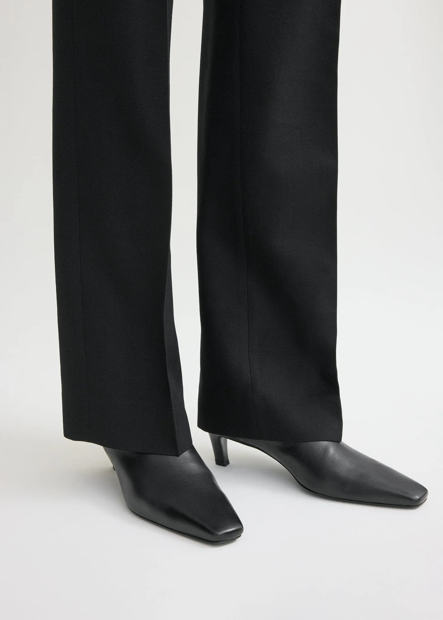 Leather mid-heel boots black sold by Toteme product image thumbnail 3